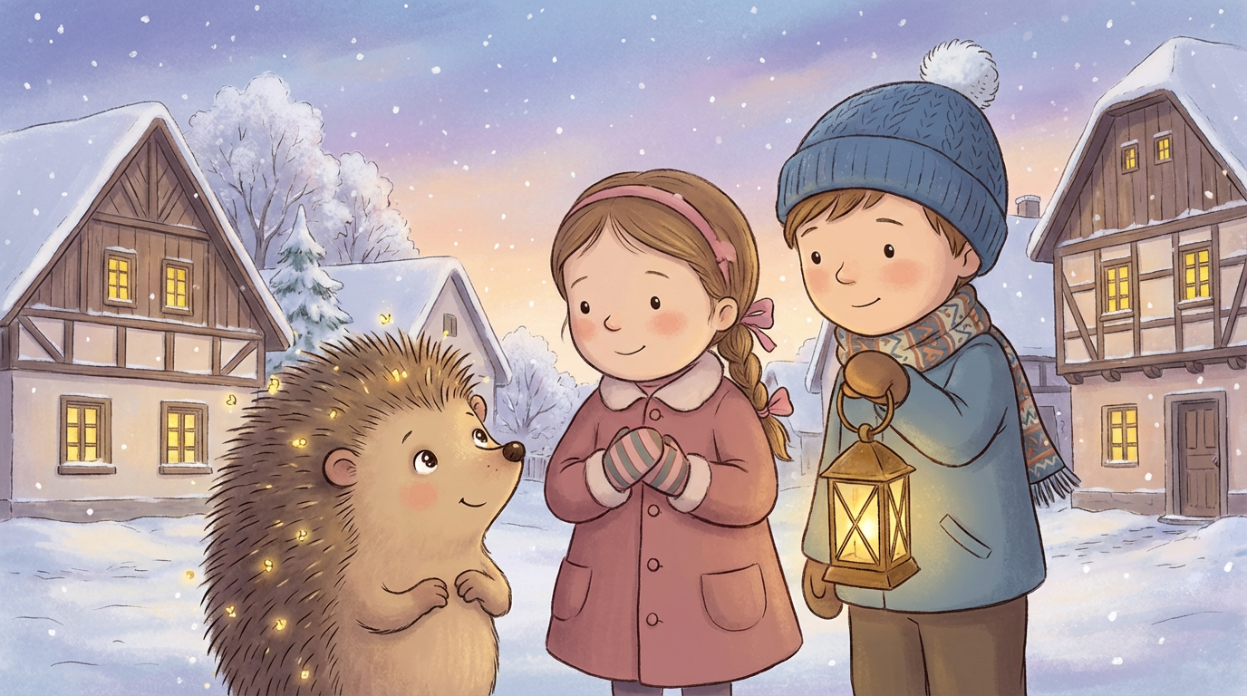 Matěj, Julie a Hvězdík v zimní krajině